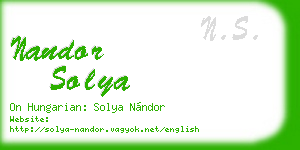 nandor solya business card